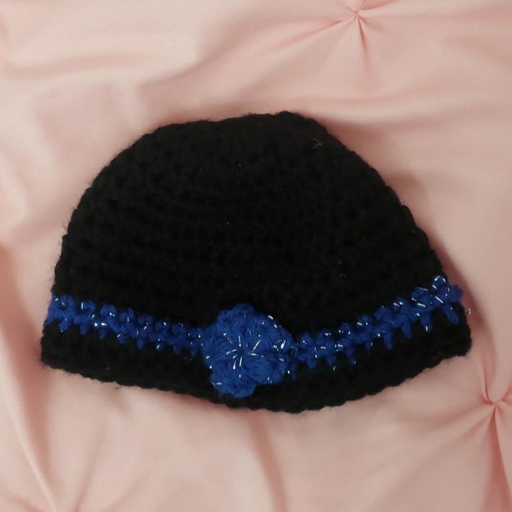 Thin Blue Line Crochet hat